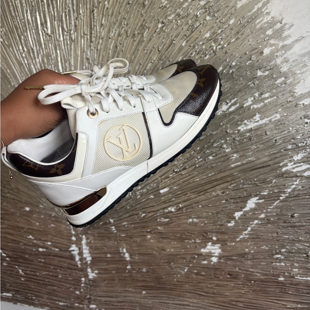 Louis Vuitton Cream and Brown Women's Sneakers